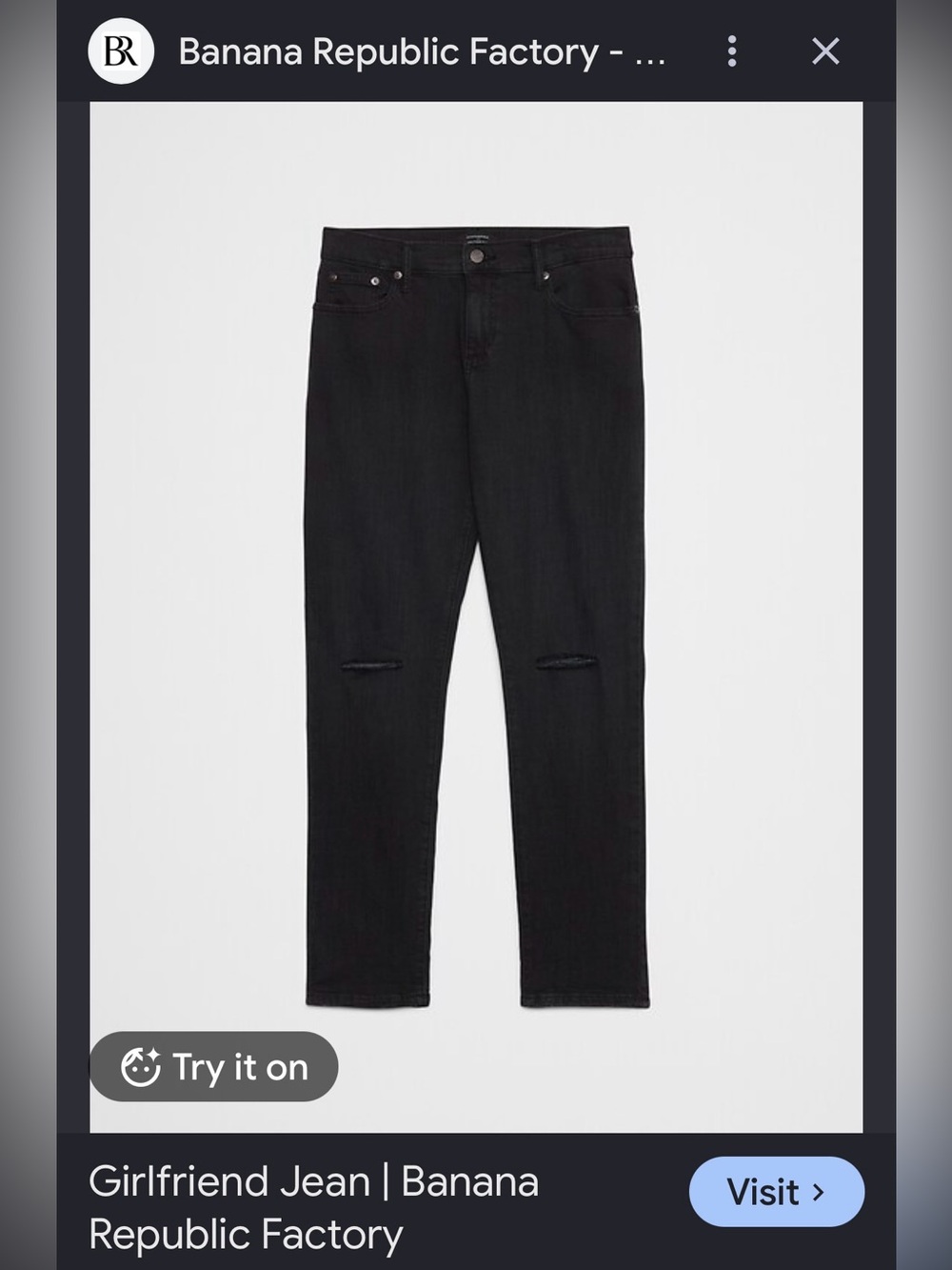 Banana Republic Factory Black Girlfriend Jeans